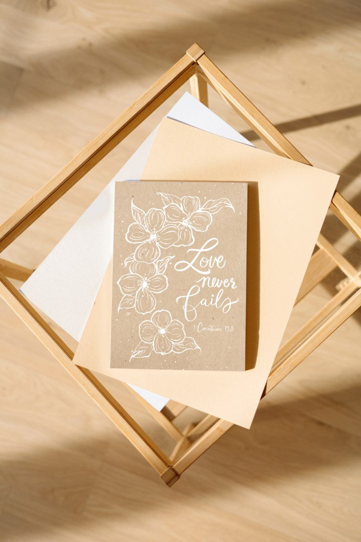 Love Never Fails - Dogwood Blossom Card