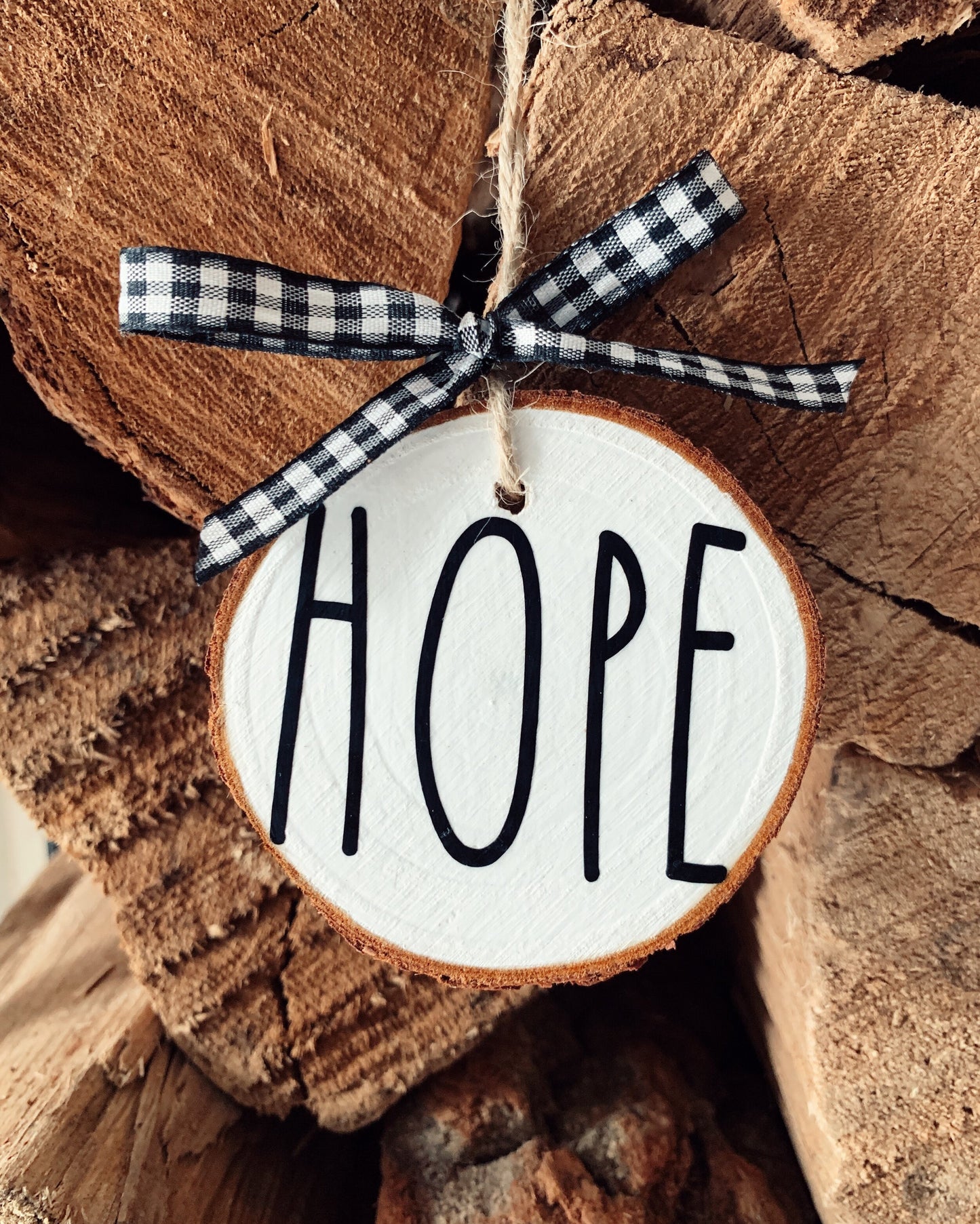Joy Hope Peace Wood Ornament Set