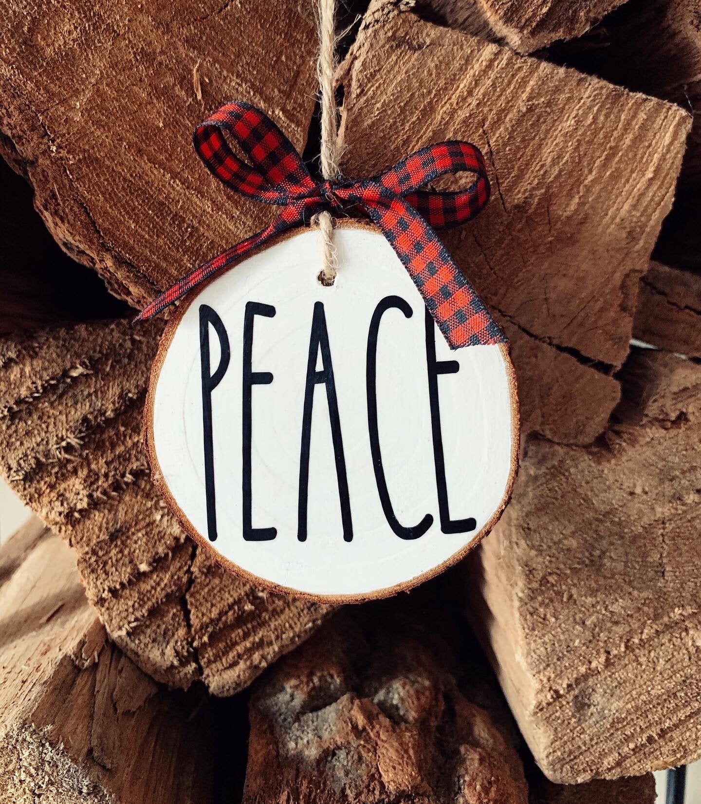 Joy Hope Peace Wood Ornament Set
