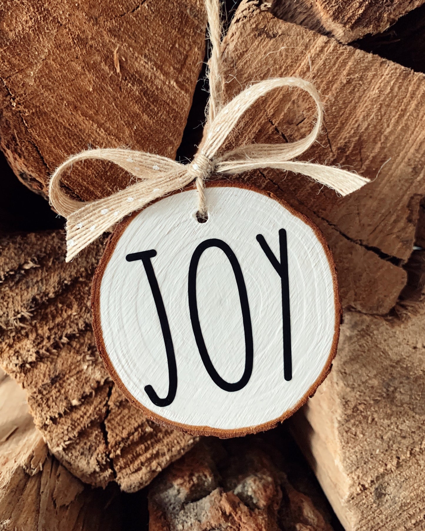 Joy Hope Peace Wood Ornament Set