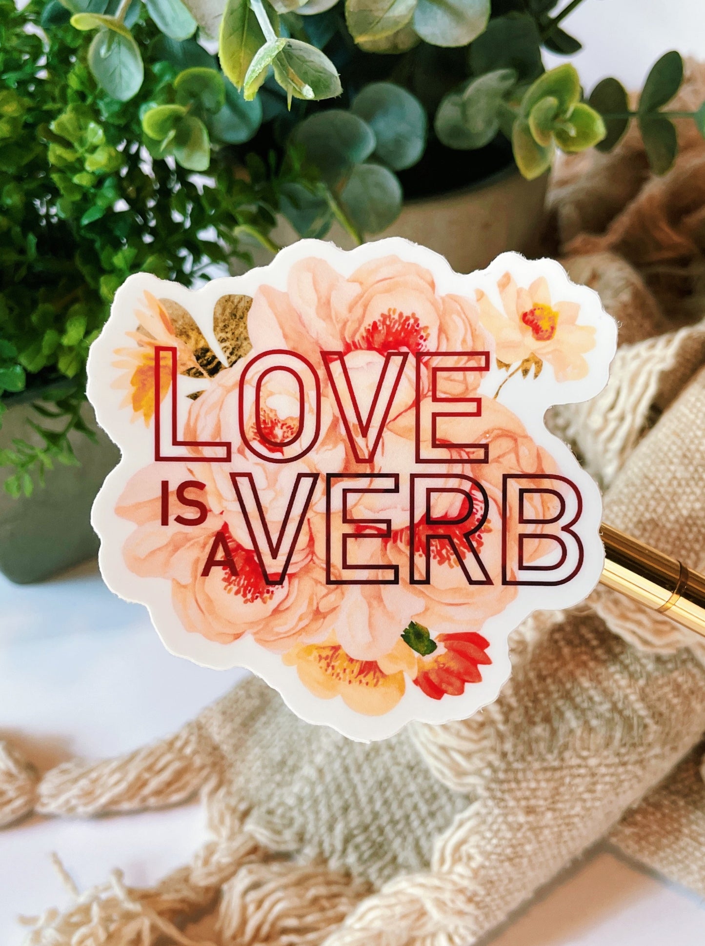 Love Is A Verb Sticker
