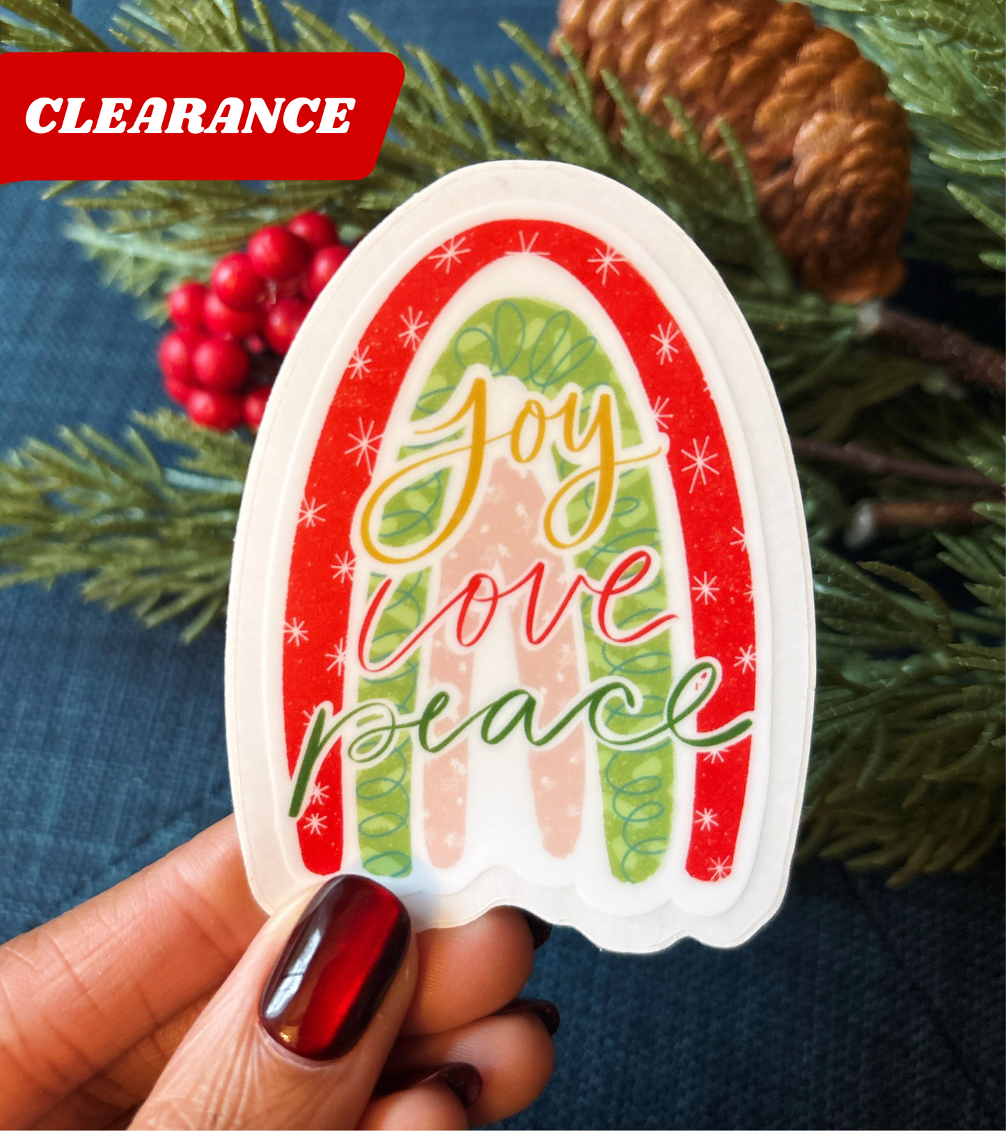 Joy Peace Love - Holiday Sticker