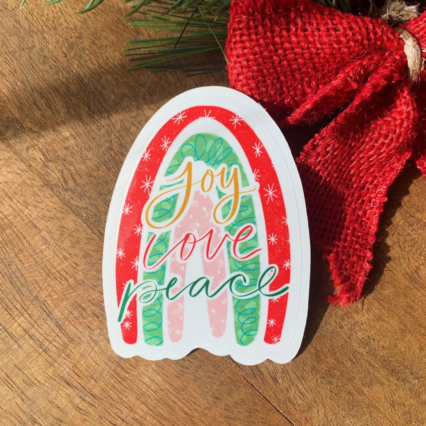 Joy Peace Love - Holiday Sticker