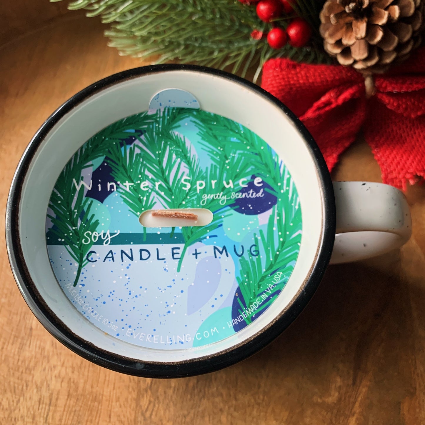 Candle In A Mug - Winter Spruce Scented