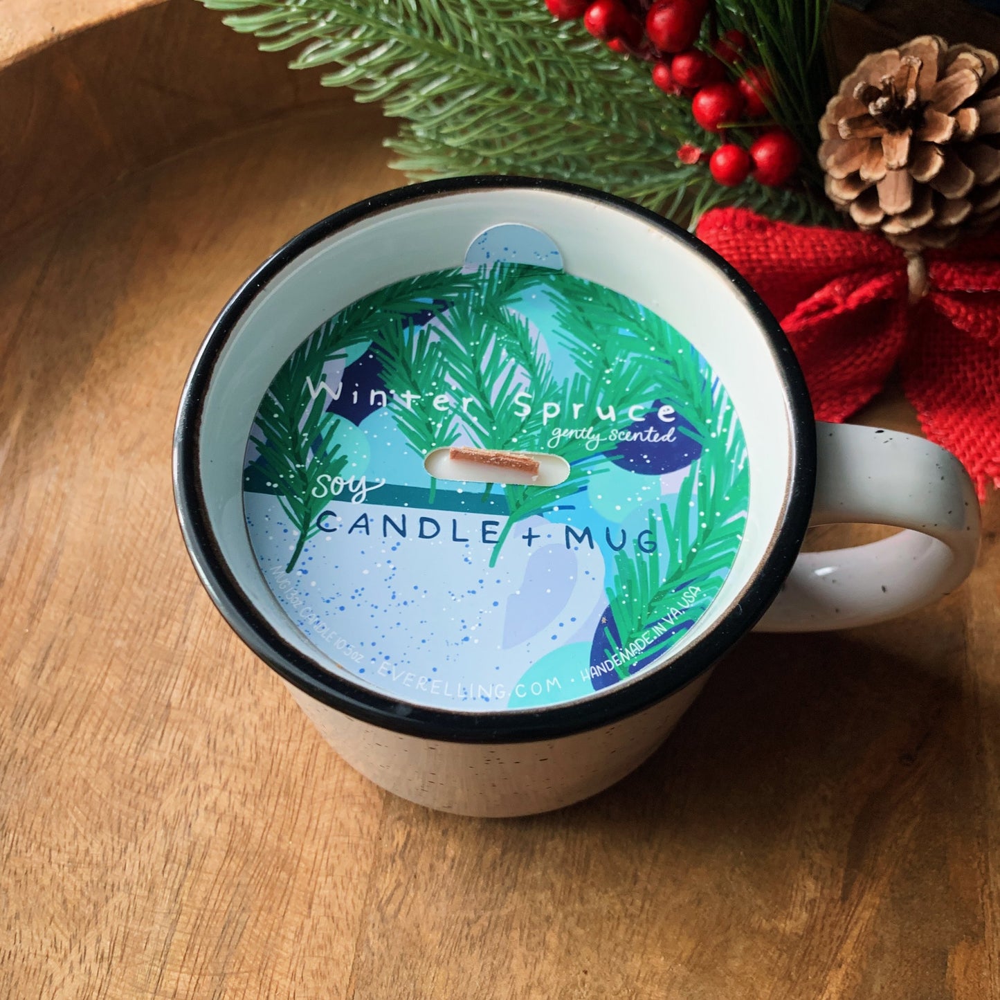 Candle In A Mug - Winter Spruce Scented