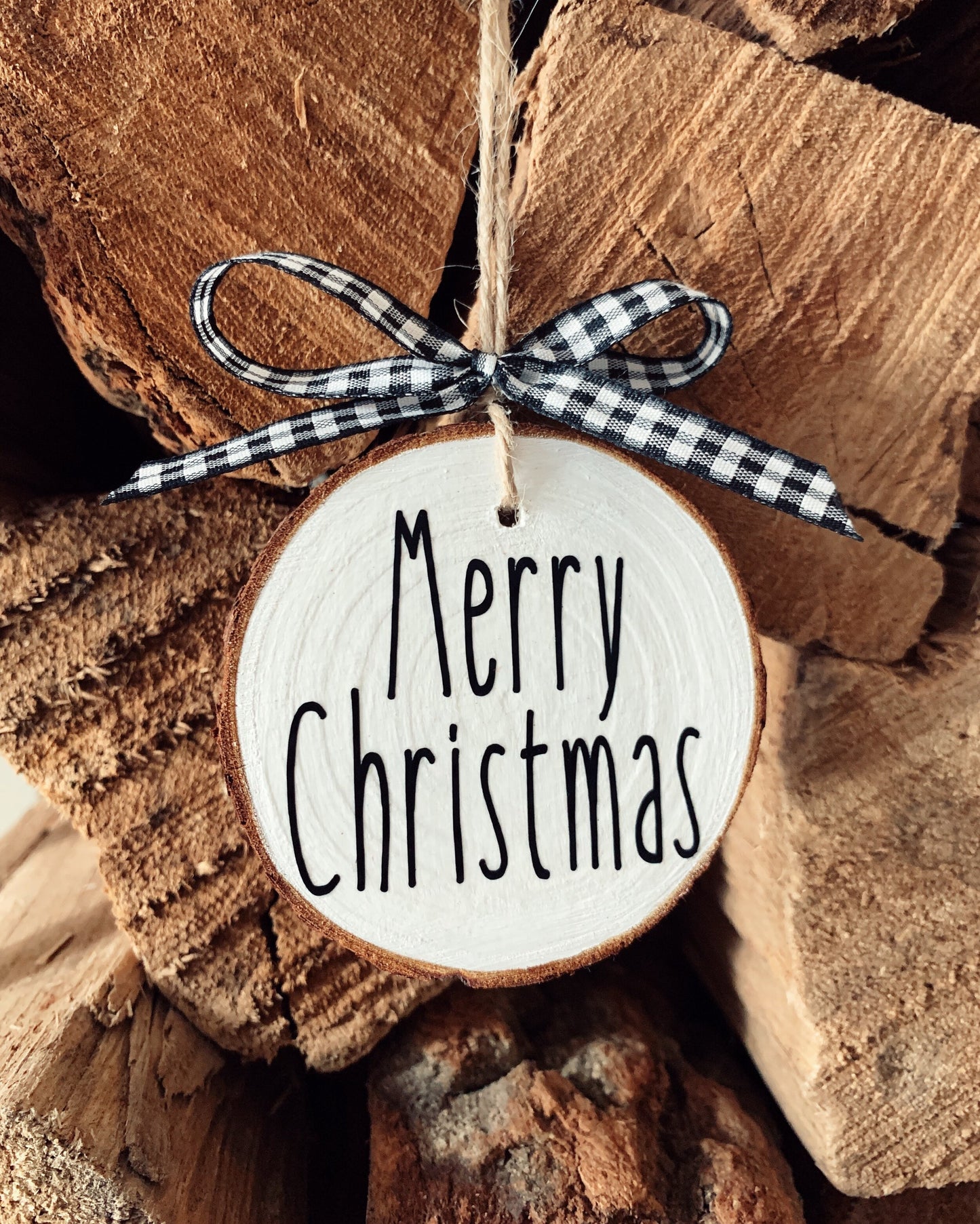 Merry Christmas Wood Ornament