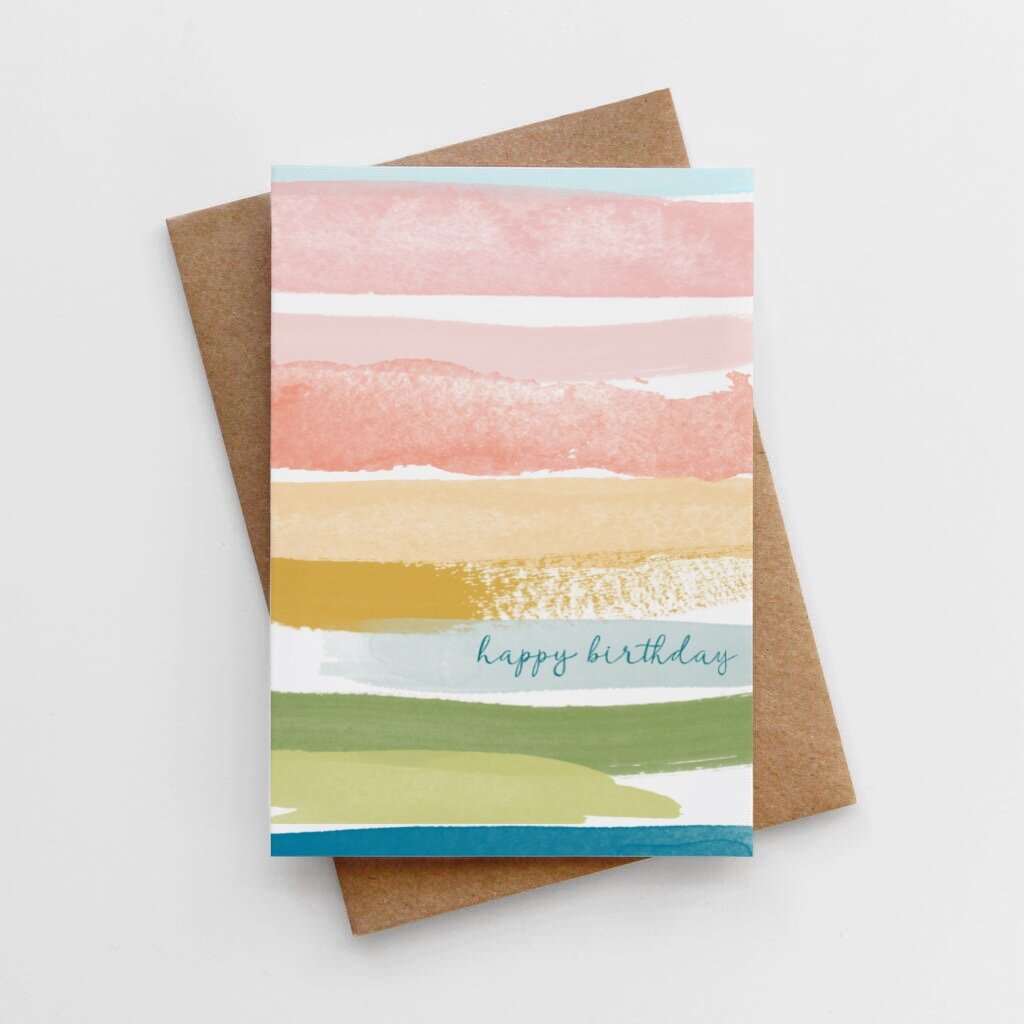 Happy Birthday Watercolor Rainbow Card