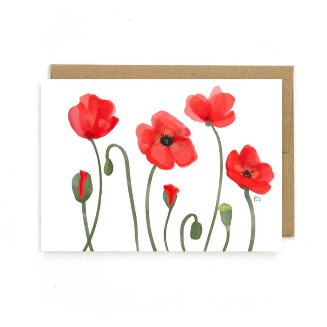 Poppy Flowers Card