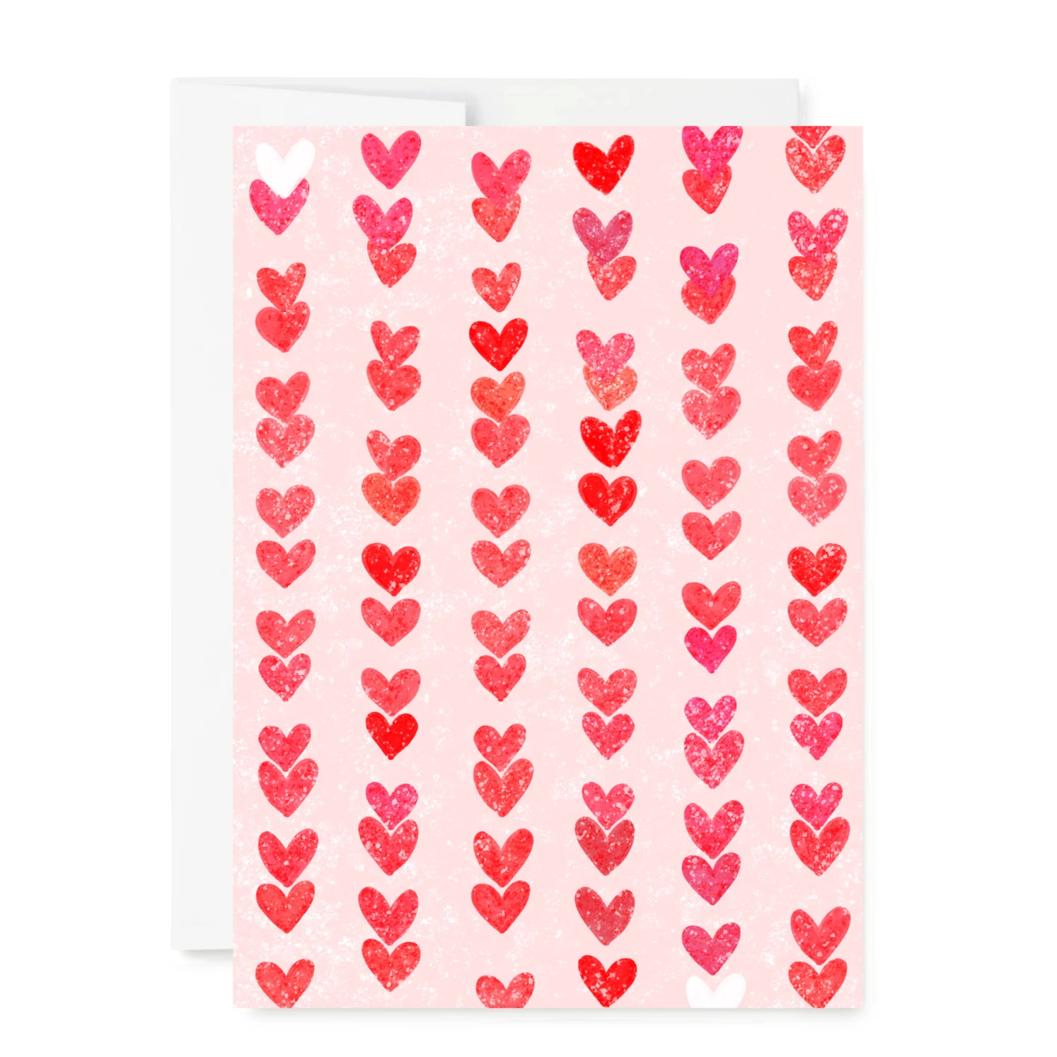 pink and red hearts love and friendship greeting card