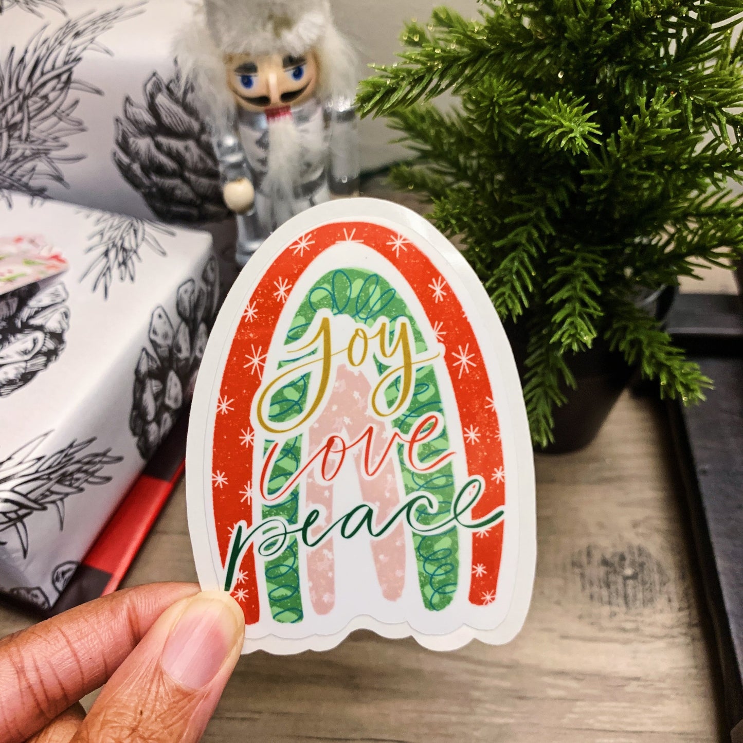 Joy Peace Love - Holiday Sticker